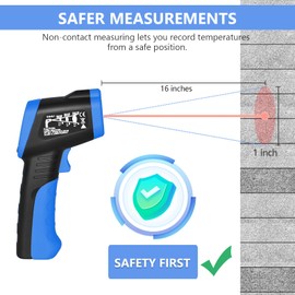 GOYERRNES Infrared Thermometer, Heat Temperature Gun -50~550℃, Digital IR Laser Thermometer Gun for Cooking, Pizza Oven, Grill, Engine, HVAC Temp Reader (NOT for Human)