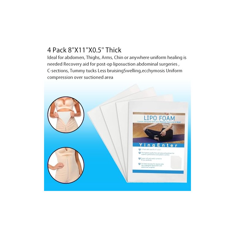 4 Pack Lipo Foam - Post Surgery Ab Board for