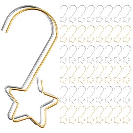 Adorfine Christmas Tree Hooks 120 pcs Stars Shaped Bauble Hooks Christmas Ornament Bauble Hooks Hangers for Christmas Decoration S-Shaped