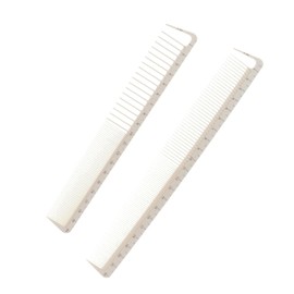 2 Pcs White Professional Hair Cutting Combs Set, Salon Hair Styling Measure Combs, Anti Hairdressing Barber Combs Styling Tools