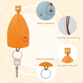 Energather Key Holder Pouch 4PCS, PU Leather Key Pouch Car Key Case Cute Key Organiser, Pull Out Key Holder for Car Keys and Door Keys (style1)