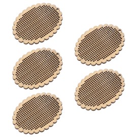 VICASKY 5Pcs Easter Wooden Cross Stitch Kits for Kids, Blanks Natural Wood Slices Pendant DIY Embroidery Ornaments Art Craft Hanging Tags for Adult Beginners