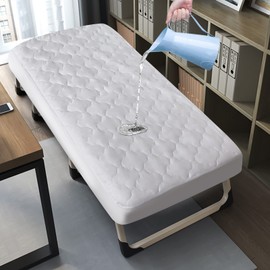 Cot/RV Bunk/Daybed Mattress Pad Waterproof Quilted Cot Size Mattress Pads Protector Cover 33" X 75" X 10" Fitted with Narrow Twin/Cot Camping Bunk/RV Campers, Super Soft and Breathable Topper, White