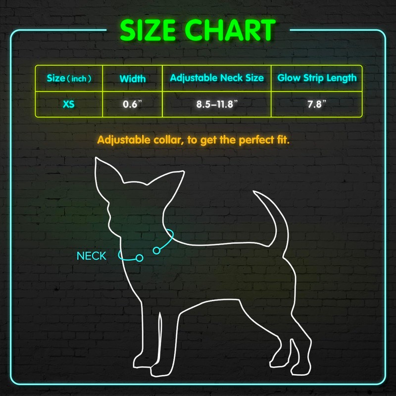 BSEEN LED Dog Collar - Rechargeable Light Up Dog Collar