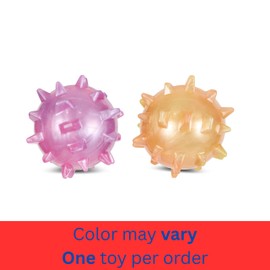 Bow Wow Spiked Pearlescent Squeaky Dog Toy – Vanilla Scented TPR Dental Toy for Medium Breeds – Ball, Football & Ring Styles (Color May Vary)