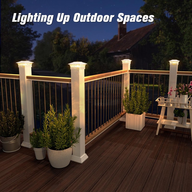 Solar Post Cap Lights Outdoor 12pack, Waterproof Solar Powered Deck