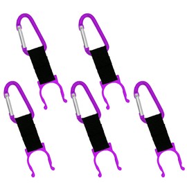 Audiophile Plastic Bottle Holder with Carabiner Set of 5 [Purple]