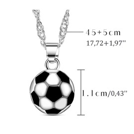 Ryaupy Football Pendant Necklace, Stainless Steel Football Necklace, Boys Necklace, Stainless Steel Football Charm Necklace, Football Gifts for Boys, Openwork Football Necklace, Unisex Jewellery, 55
