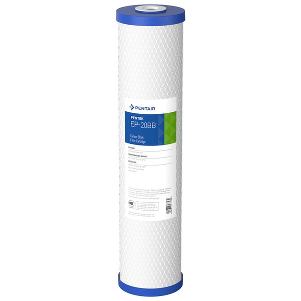 Pentair Pentek EP-20BB Big Blue Carbon Water Filter, 20-Inch, Whole House Carbon Block Replacement Cartridge with Bonded Powdered Activated Carbon (PAC) Filter, 20" x 4.5", 5