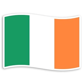 2 x 10cm Flying Irish Flag Vinyl Stickers - Ireland Luggage Sticker #30994 (10cm Wide)