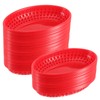 MOUYAT 50 Pcs Red Plastic Baskets, 9 x 6 Inch
