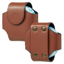ZYN Holder - Leather Snuff Can Holster for ZYN Pouches, ZYN Tin & Dip Can - Belt Loop Pouch Fits Copenhagen, Skoal, Kodiak, etc -Gift for Men (Original-Brown)