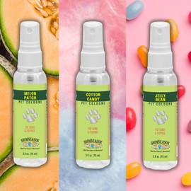 Showseason 3-Pack Pet Perfume Sweet & Fruity Scents: Cotton Candy, Jelly Bean, Melon Patch | Long Lasting Deodorizing Cologne for Puppies and Dogs | Made In The USA