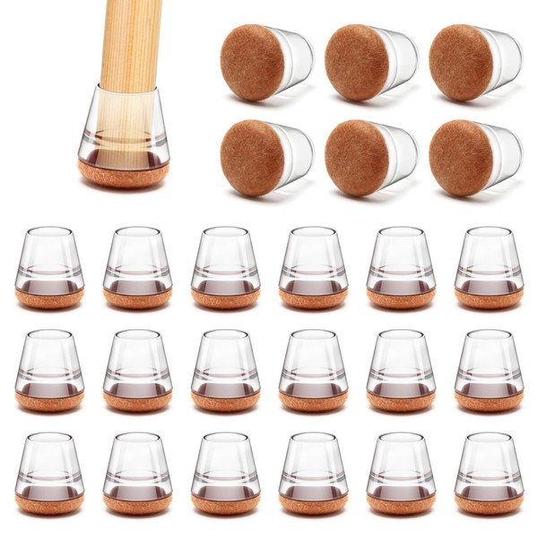 Geyrut Chair Leg Floor Protectors 24PCS (Applicable 0.6in-0.8in), Chair Leg