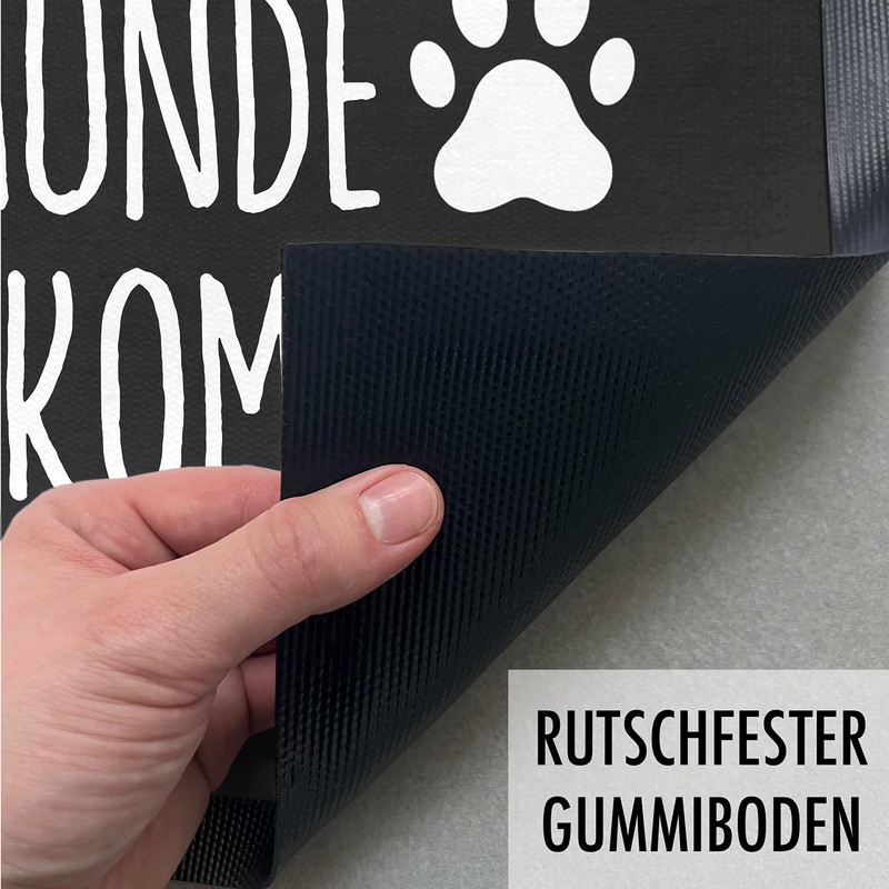 Trendation - Dog Doormat Saying Gift Dog Owner Dogs Welcome