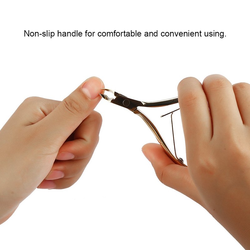 Professional Cuticle Nippers, Dead Skin Scissors, Stainless Steel Cuticle Gold