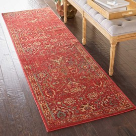 Nourison Somerset Red Oriental Area Rug 2' x 5'9", 2'X5'9", BRICK