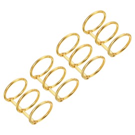 PATIKIL 1" Dia 3-Rings Book Rings, 4 Pack Metal Binder Rings Loose Leaf Ring Detachable for Office Desk Calendar Photo Album, Gold Tone