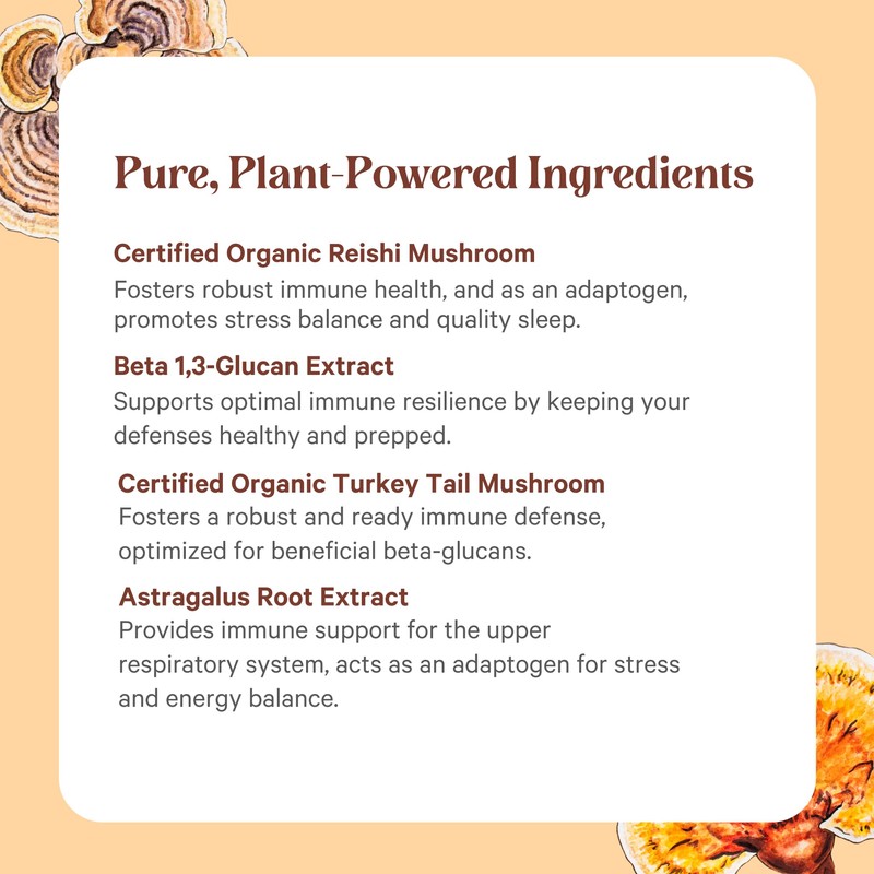 PURE SYNERGY Immune Health | Immune Support Mushroom Supplement |
