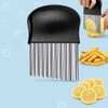 Stainless Steel Crinkle Cutter for Potatoes – Wavy Vegetable Slicer