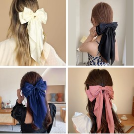 6 Colors Ribbon Barrette Hair Clip BetterJonny Hair Accessory Large Bow Hair Clip Hairpin Elegant Hairpin Wedding Headpiece Hair Ornament for Wedding and Traditional Japanese Attire