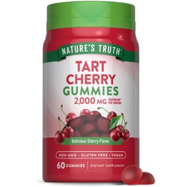 Natures Truth Gomitas de cereza ácida  2000 mg  60 unidades  Suplemento vegano, sin OMG ni gluten  Sabor a cereza                                     
