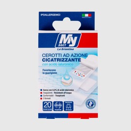 My Doct Cerotti Cicatrizzanti con Acido Ialuronico - Escoriazioni, Piccoli Tagli e Scottature, Formati Assortiti 20 pz, Trasparenti