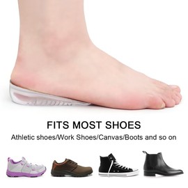 Dr.Foot Height Increase Insoles, Heel Cushion Inserts, Heel Lift Inserts for Leg Length Discrepancies (Large (1" Height))