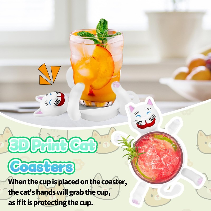 Cute Cat Coasters That Hold the Cup, Cat Coasters for