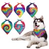 Howilath 5 PCS Set Dog Bandana - Tie-Dye Washable Triangle Bandana - Abstract Spiral Rainbow Colorful Dog Neckerchief Colorful Triangle Bibs Dog Scarf for Dogs Cats Pets
