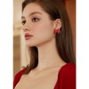 Red Bow Earring for Women Matte Red Paint Bow Knot