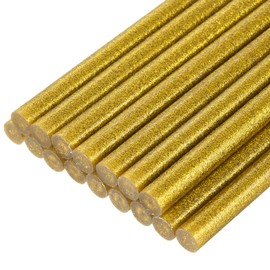 QUARKZMAN 16 Stück Heißklebestifte 11mm x 200mm Mini Heißklebesticks Heißklebepistole Heißkleber Klebestifte Glue Kleberstoff für Repartur Bastel Dekoratiion DIY Handwerk Glitter Gold