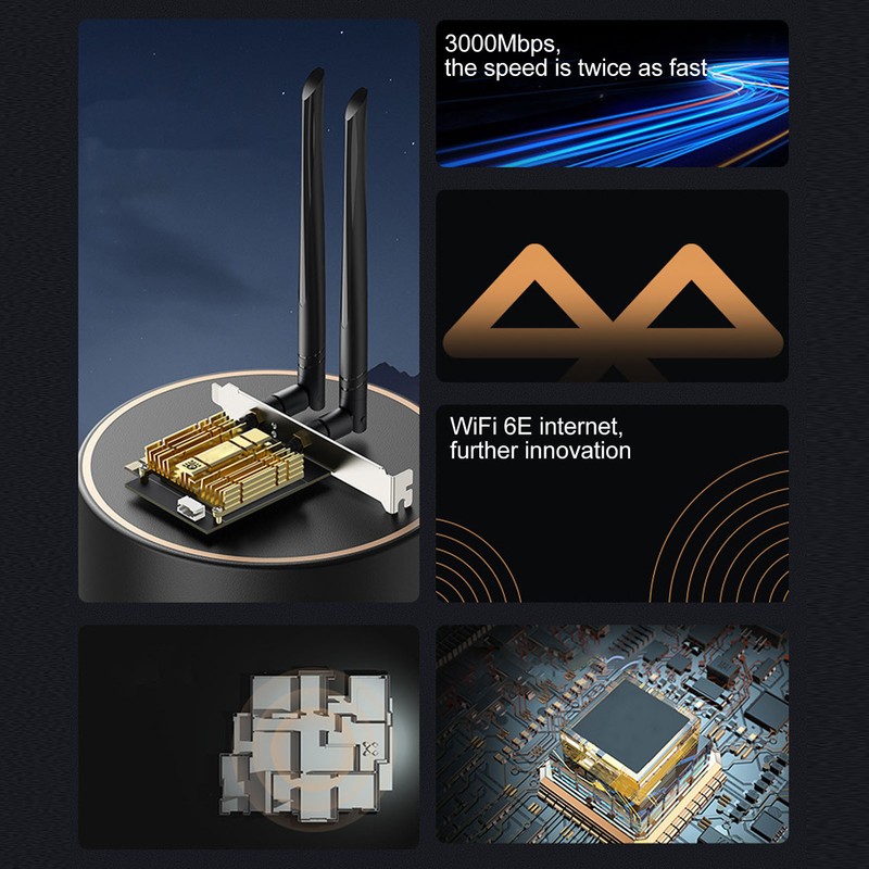 PCI E Wireless Adapter 2.4G 5.8G 6GHz AX210 Chip Long