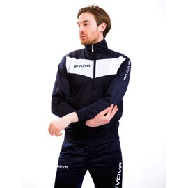 Givova Visa Tracksuit, Man, Multicolor (Dark Blue/White), XS
