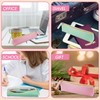 cobee Leather Pencil Case, 2 Piece Pencil Case, green/pink, leather