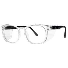 Safety Reading Glasses RX-190 - Round Frame with Anti-Fog Coating - Magnifying Lenses - Meet ANSI Z87-2+ and EN 166 (Black, 2.75, Diopters, Clear)