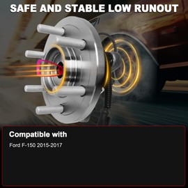 Pair 515169 4WD Front Wheel Bearing Hub Assembly Compatible with Ford F-150 2015 2016 2017 (2.7L 3.5L 5L Engines), 4x4 Hub Bearing Kit for Ford F-150 2015-2017, 6 Lug Bolts w/ABS