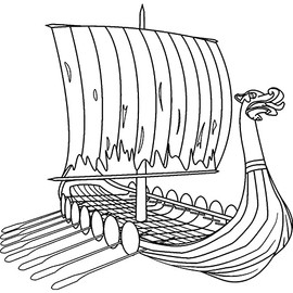 'Viking Longboat' Rubber Stamp - Unmounted Design for Crafting & Scrapbooking, A7 (RS00038904)