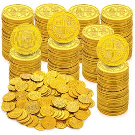 100 Pieces Pirate Coins Plastic Pirate Gold Coins Set Pirate Coins for Kids Treasure Hunt Coins Toys Fake Coins for Pirate Adventure Themed Event Birthday Party Props Decor