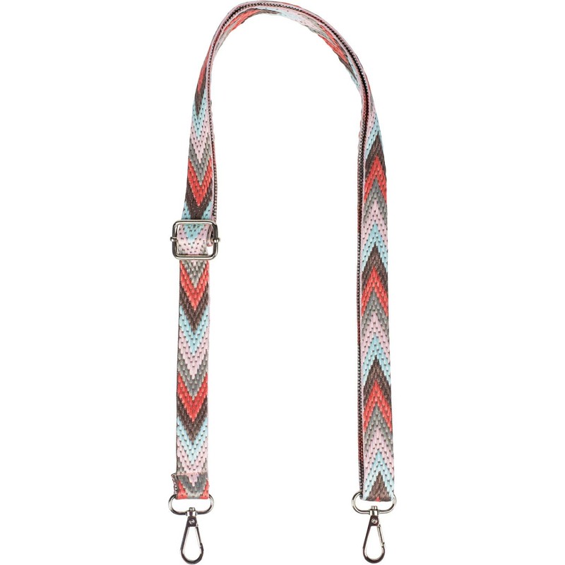 styleBREAKER Narrow Bag Shoulder Strap Adjustable with Colourful Zigzag Pattern,