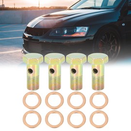 X AUTOHAUX 4 Sets M12x1.25mm Metric Thread Banjo Bolts Brake Fitting Adapter with M12 Washers