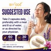 BIYODE Cortisol Support Complex Ashwagandha L Theanine Magnesium Rhodiola Lemon