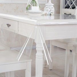 YILANJIN Tablecloth, 150×100 cm Transparent Protective Cover, Waterproof Rectangle Table Protector Mat for Kitchen, Oil-Proof Plastic Table Pads Wipeable for Home, Picnic, Indoor and Outdoor