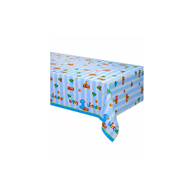 Plastic Table Cover, Fun at One Happy Birthday Boy