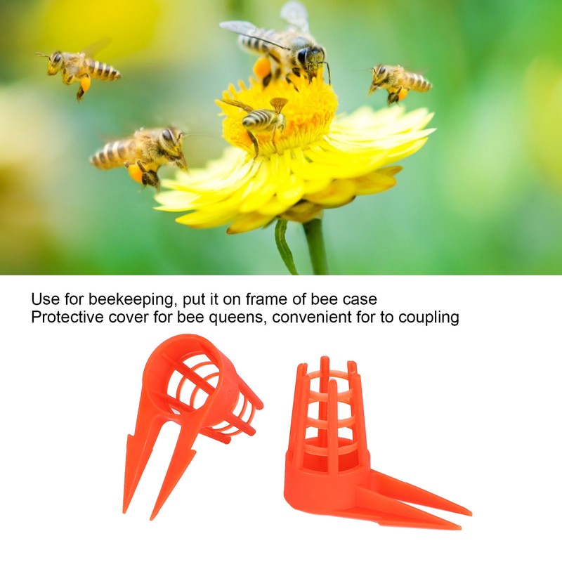 250PCS Plastic Opening Bee Queens Cage Protective Cell Cover Beekeeping