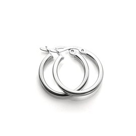 Sterling Silver Plain 12mm Square Tube Hoops