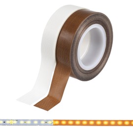 Lusofie 2 Pack LED Light Strip Diffuser Cover - White & Brown Light Blocking Tape for Soft Even Lighting, Dimming Masking Sticker - Fits LED Strips, Cabinet, Cove, TV Backlight - Easy Peel & Stick