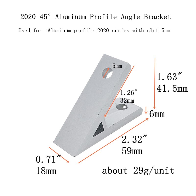 Tsnamay 2020 45°Aluminum Profile Angle Bracket 45 Degree Corner Brackets