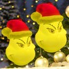 Grinch Face Christmas Tree Baubles, Light Up, Holiday Ornaments with