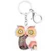 BONSNY Enamel Metal Chain Owl Key Chains For Women Car